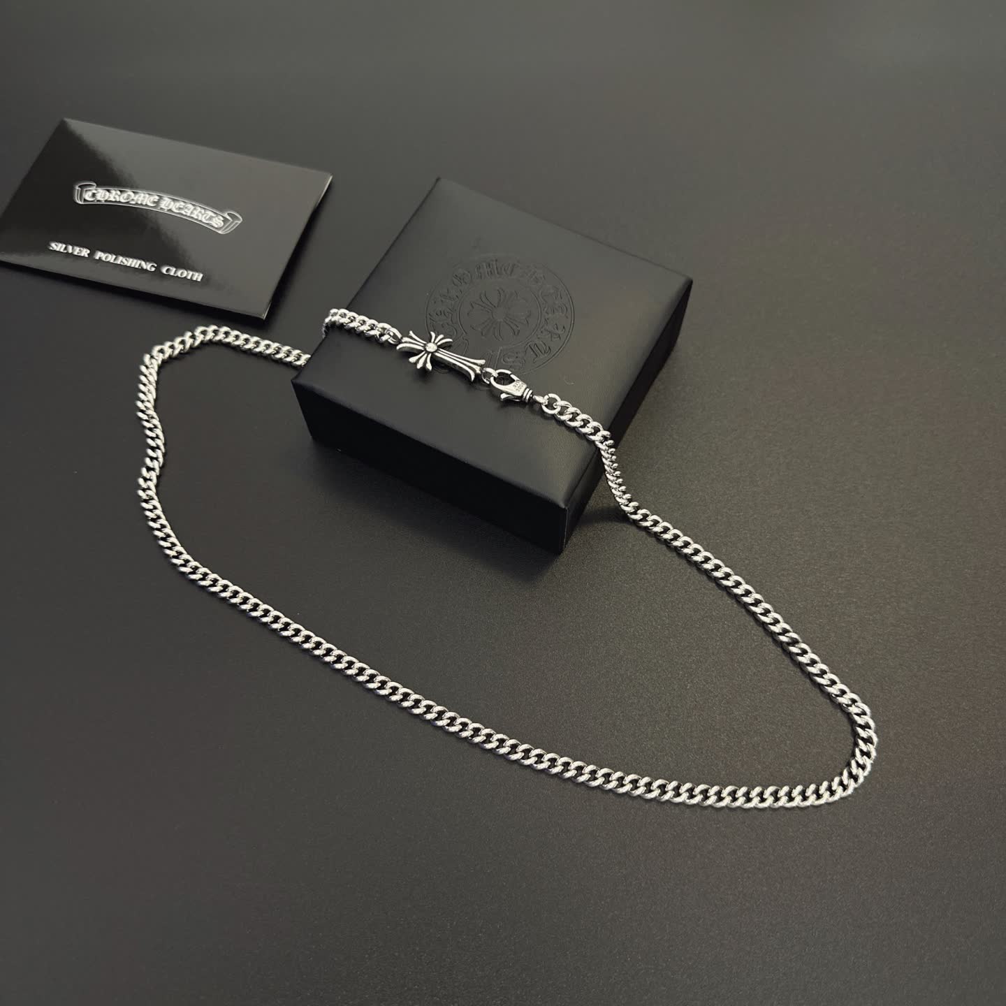 Chrome Hearts Silver Chain with Cross Pendant